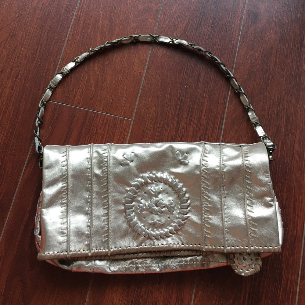 Jack Rogers Metallic Platinum Shoulder Bag